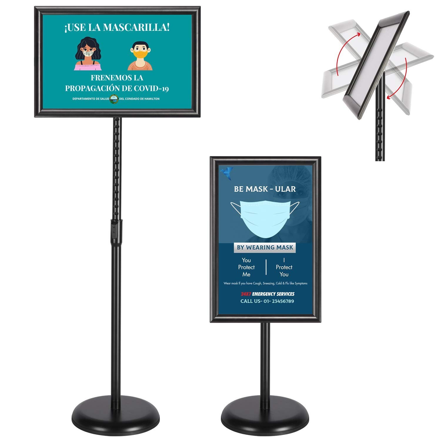 Adjustable Heavy Duty Pedestal Sign Holder Floor Stand, Sign Stand Poster Sta…
