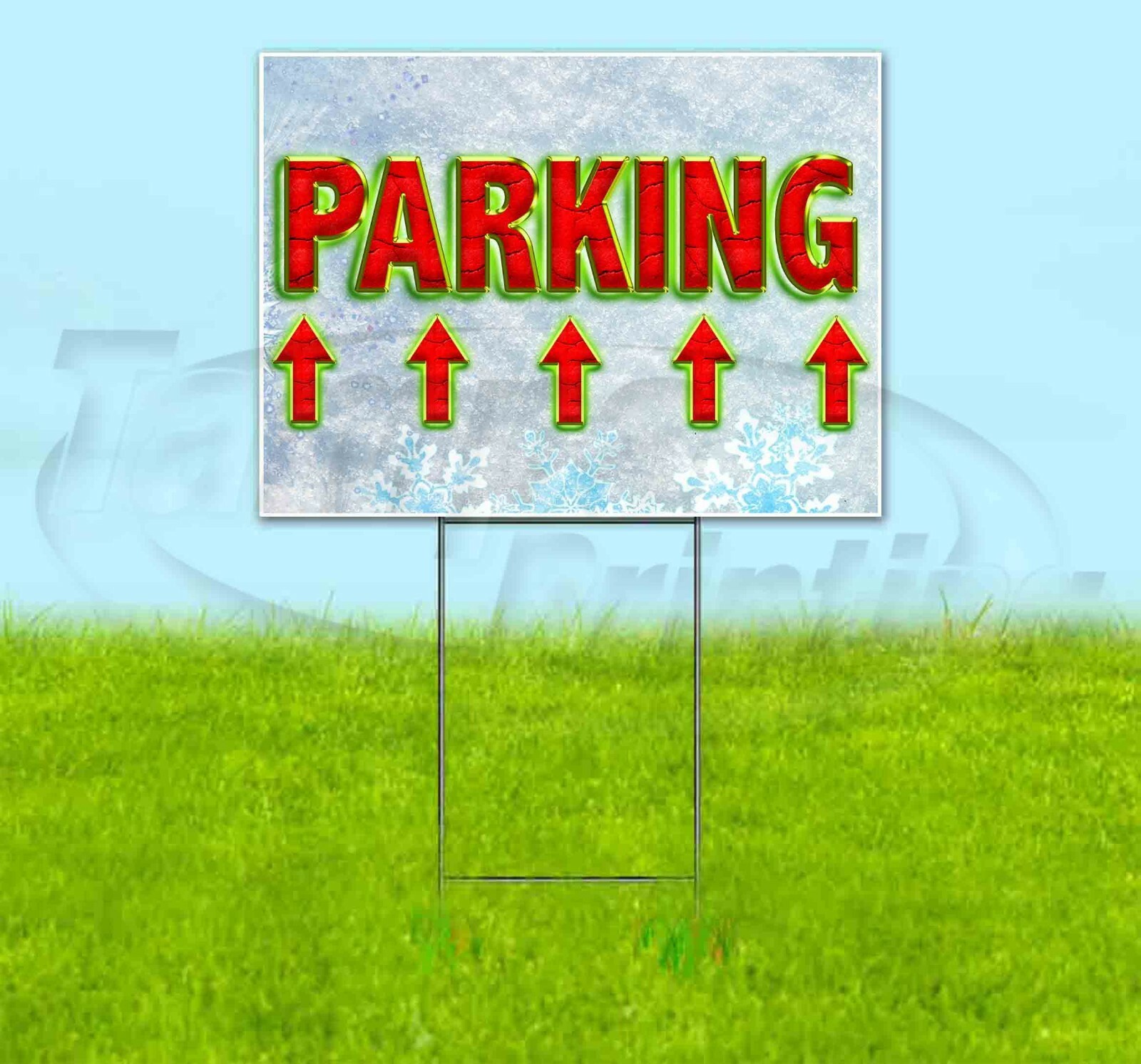 PARKING ARROW 18×24 Yard Sign Corrugated Plastic Bandit Lawn Business CHRISTMAS