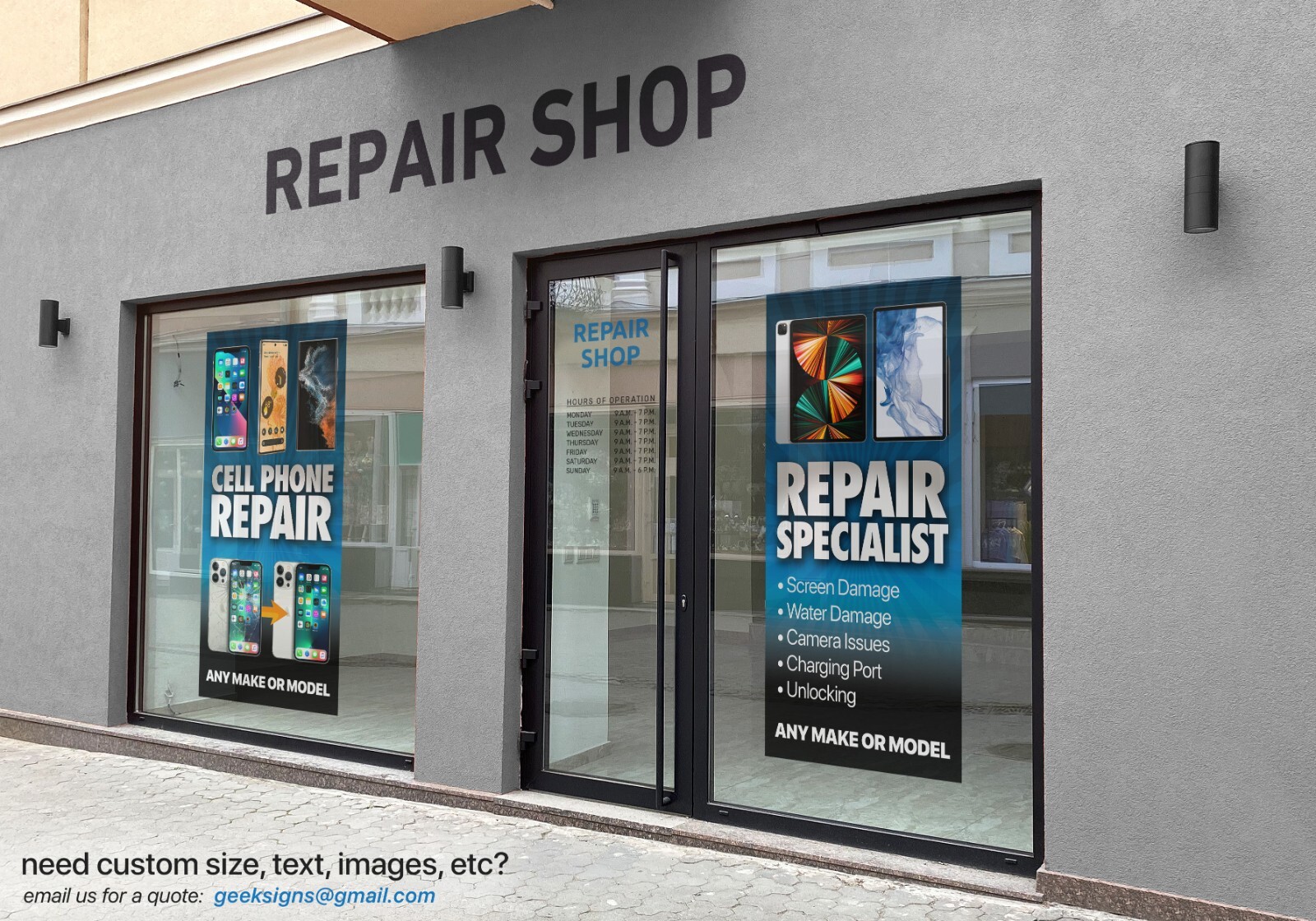 Cell Phone Repair Banner Poster Sign computer repair iphone ipad ipod samsung