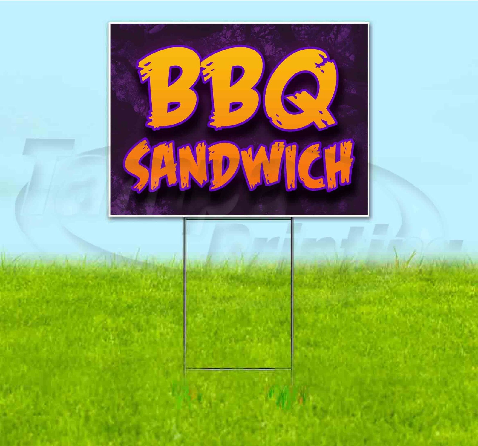 BBQ SANDWICH 18×24 Yard Sign WITH STAKE Corrugated Bandit USA BUSINESS BARBECUE
