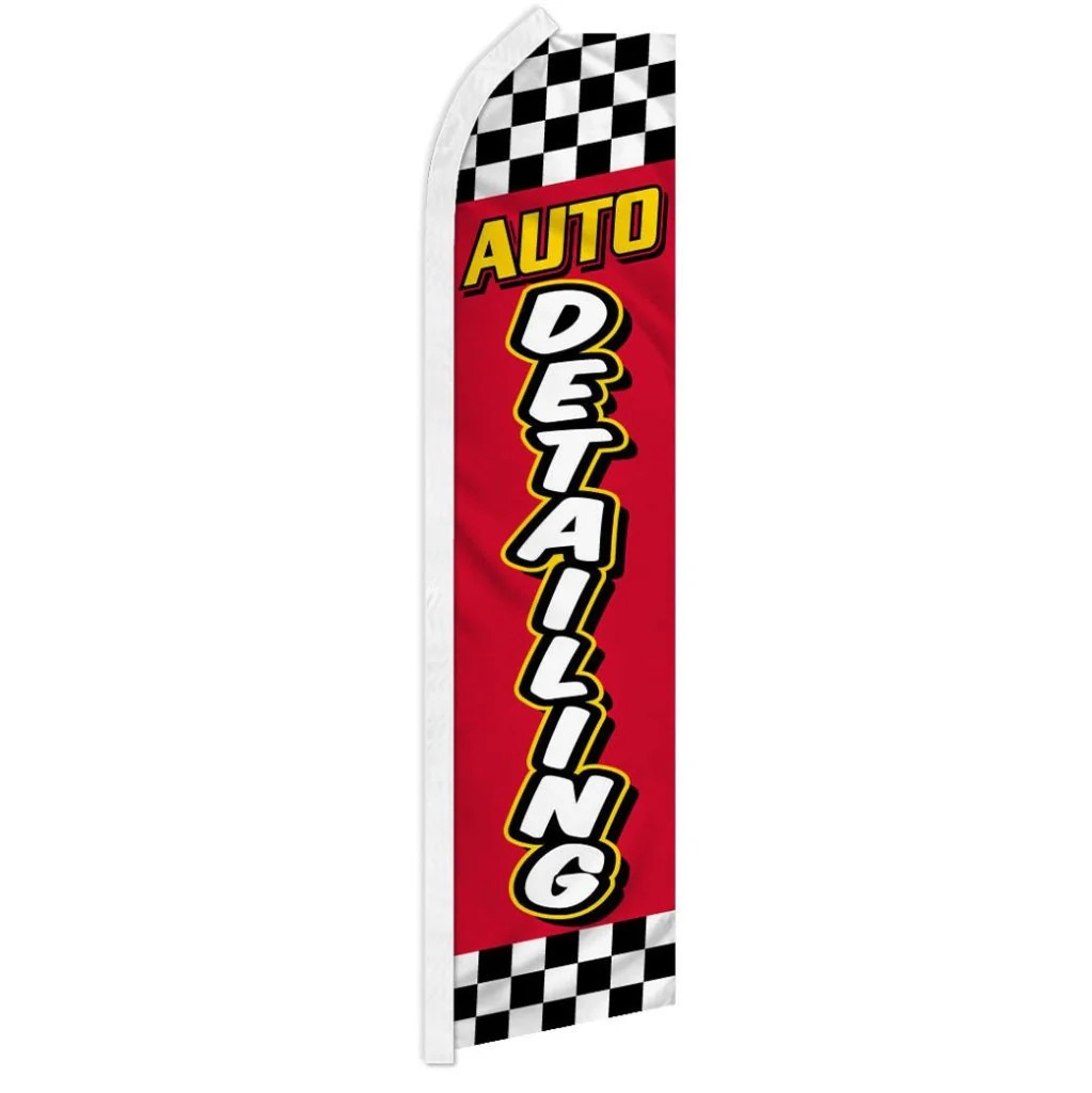 AUTO DETAILING CKRD advertising super flag polyester banner *POLE NOT INCLUDED*