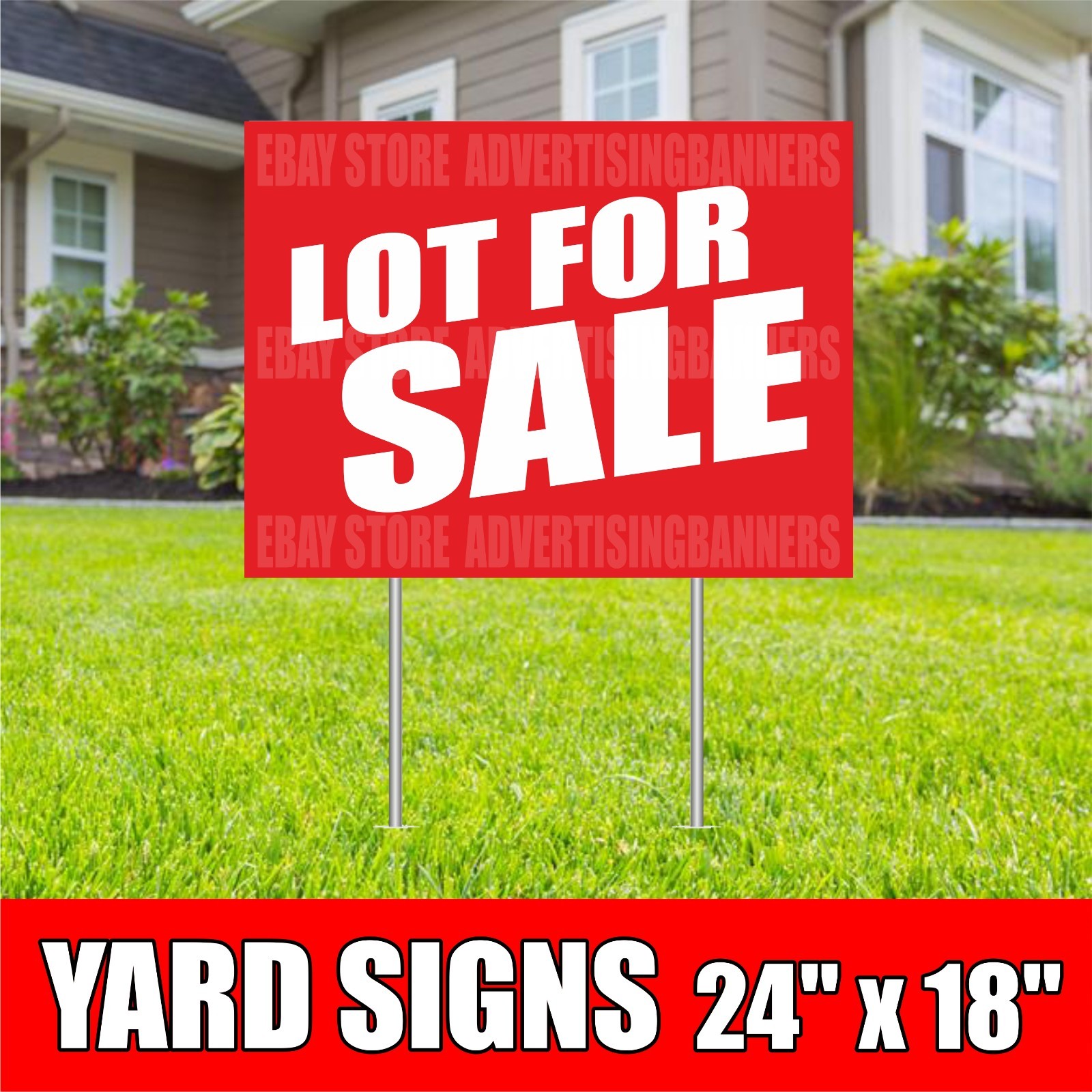 LOT FOR SALE Yard Sign with H-Stakes EASY FINANCE Used Car Auto Sales Lot Credit