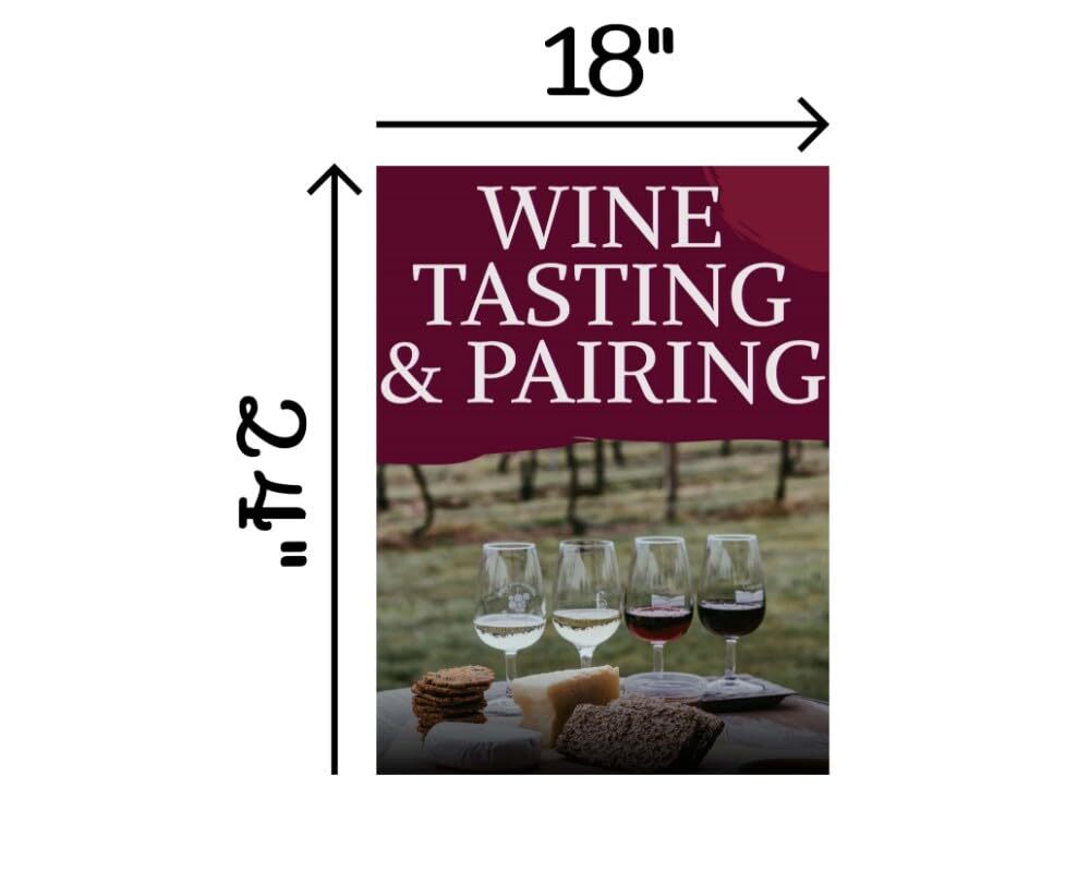 Wine Tasting & Pairing | Full Color Window Display Signs | 18&Prime;W x 24&Prime;H