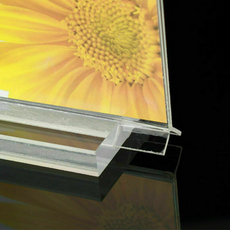 2X Acrylic T Display Stand Advertisement Menu Poster Leaflet Perspex Holder NR9