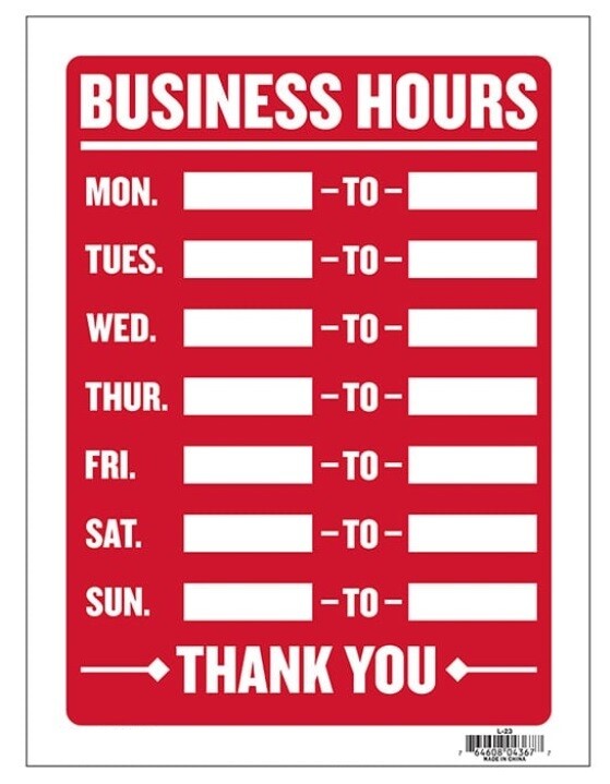9×12&Prime; Business Sign for Office Retail Commercial Business Industrial Weaterproof