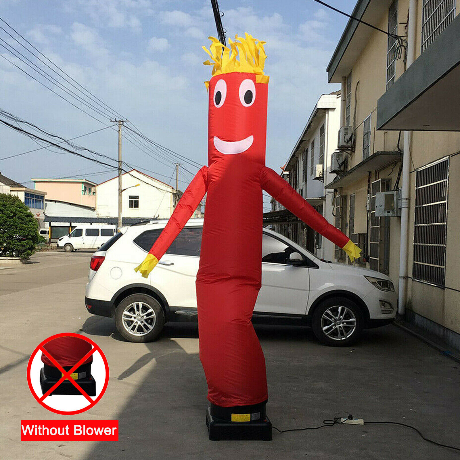 10FT Tall Inflatable Tube Man Air Powered Dancing Puppet Advertising Sign Red