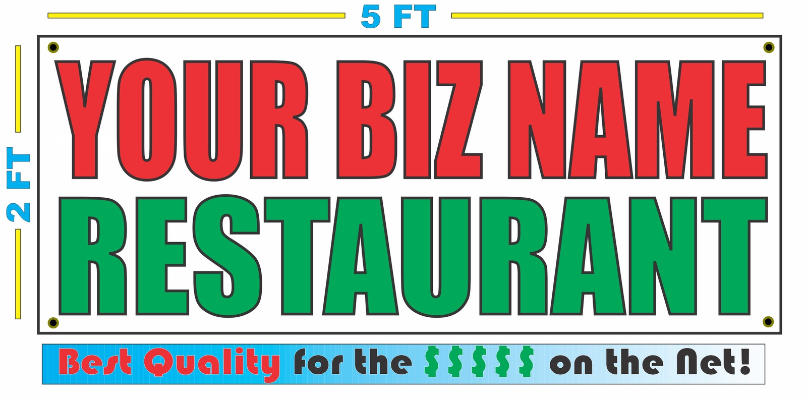 CUSTOM NAME RESTAURANT Banner Sign NEW Larger Size Best Quality for the $$$