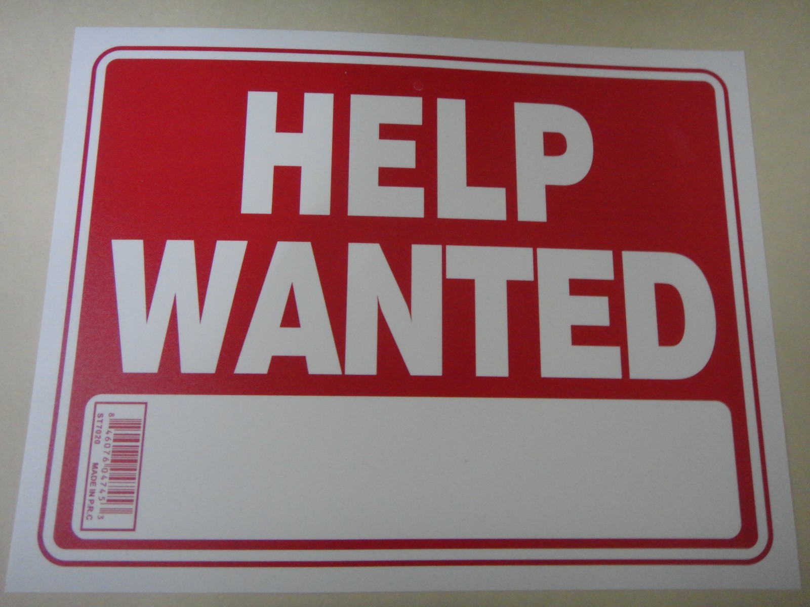 5 Pcs Red & White Flexible Plastic « HELP WANTED  » Sign 9 x 12 Inch US Seller