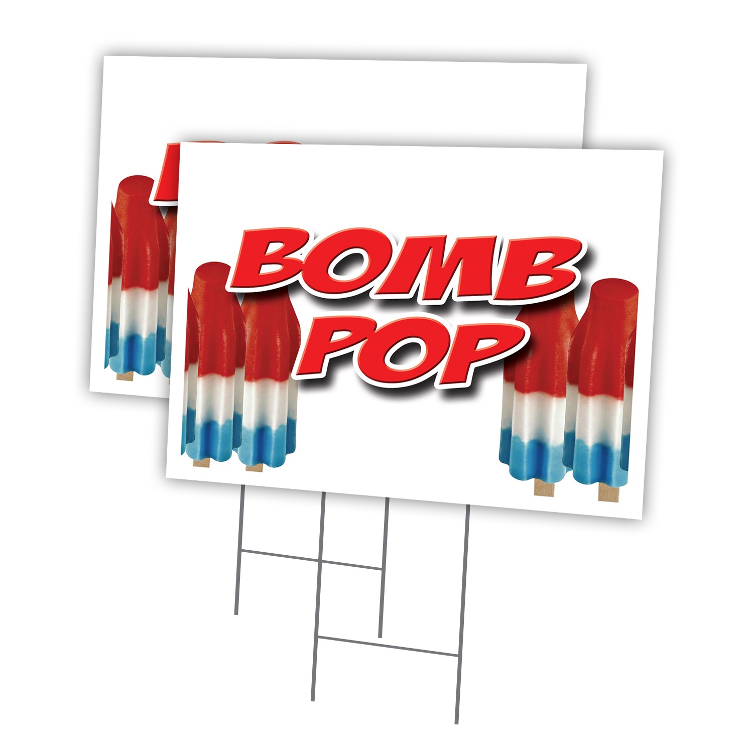 Bomb Pop Multi-Pack of Yard Signs & Stake outdoor plastic coroplast window