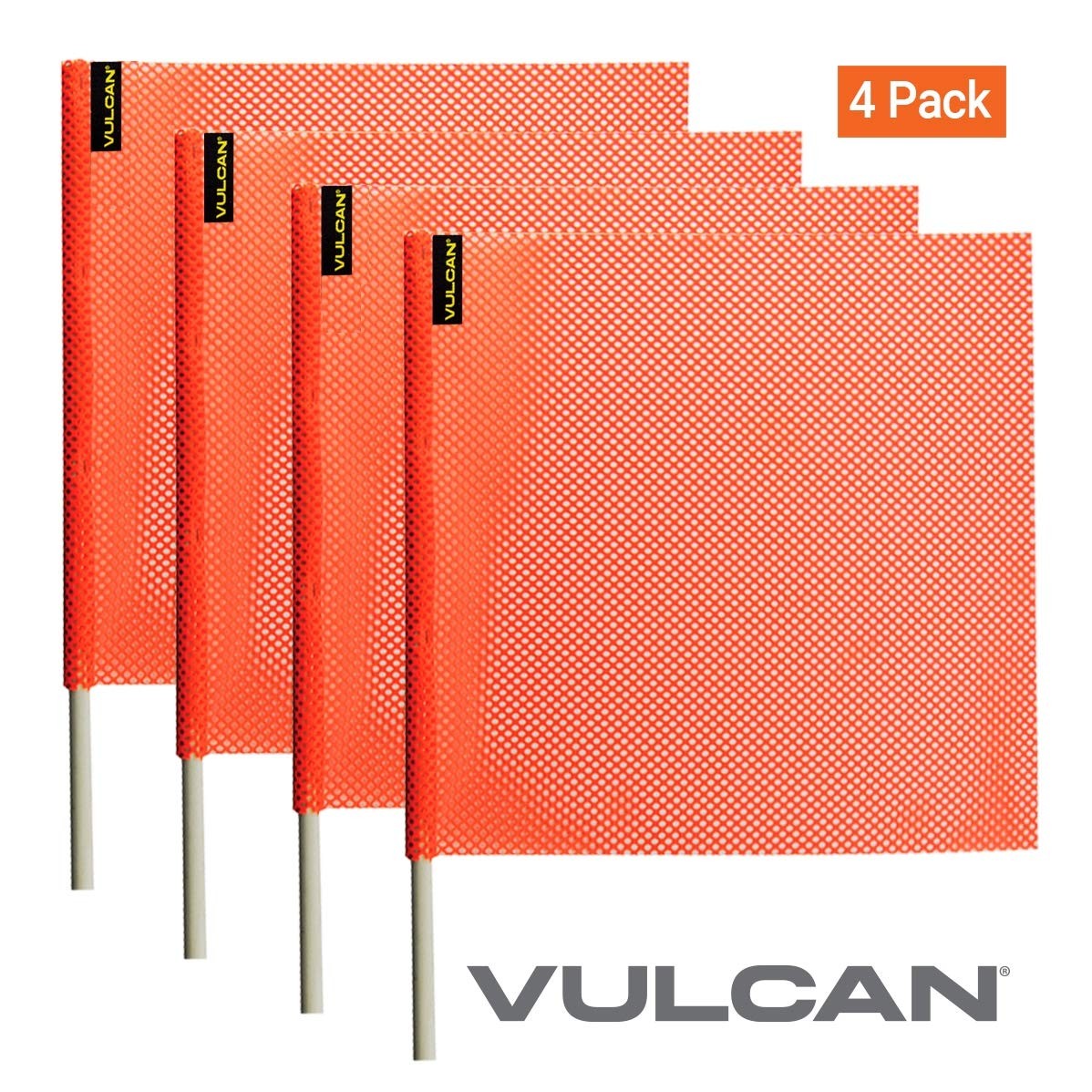 VULCAN Safety Flag with Dowel – Bright Orange – Jersey Mesh Construction – 18…