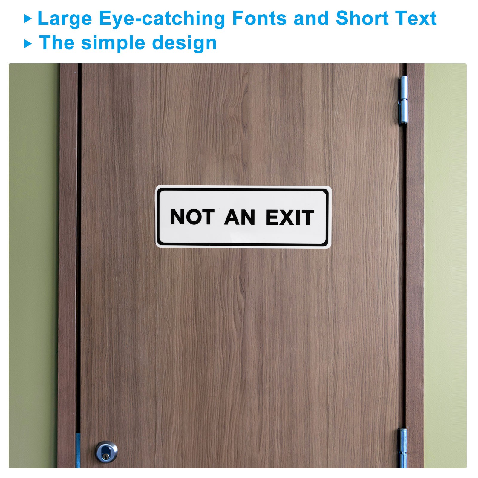 7&Prime;Lx2.5&Prime;Wx0.1&Prime;T Not an Exit Wall or Door Sign, White