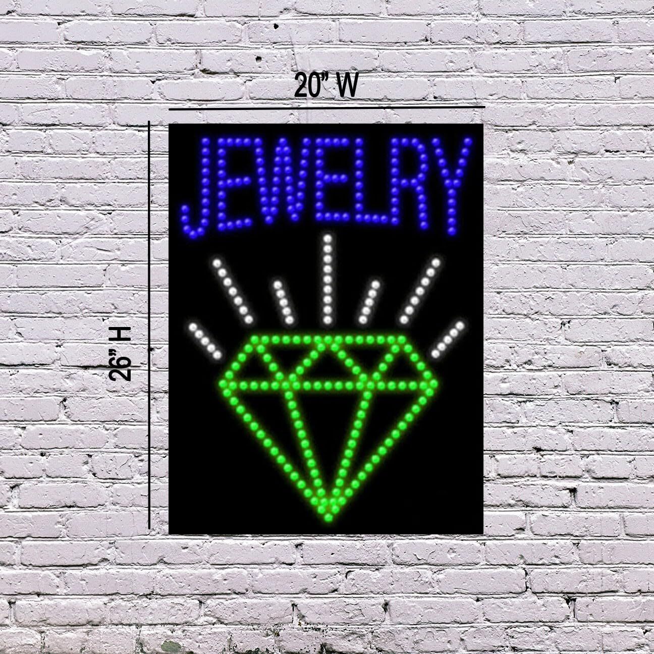 LED Jewelry Sign | Light Up Sign | 26&Prime;H x 20&Prime;W x 2&Prime;D