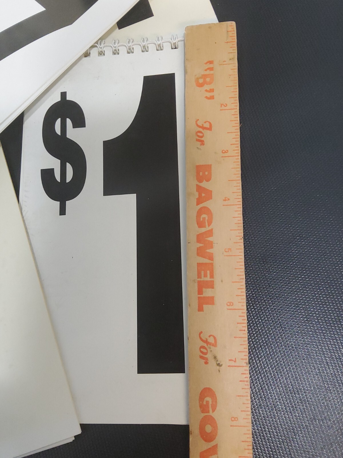 White BLACK Spiral Bound Flip Chart Numbers Words Retail Signage Price