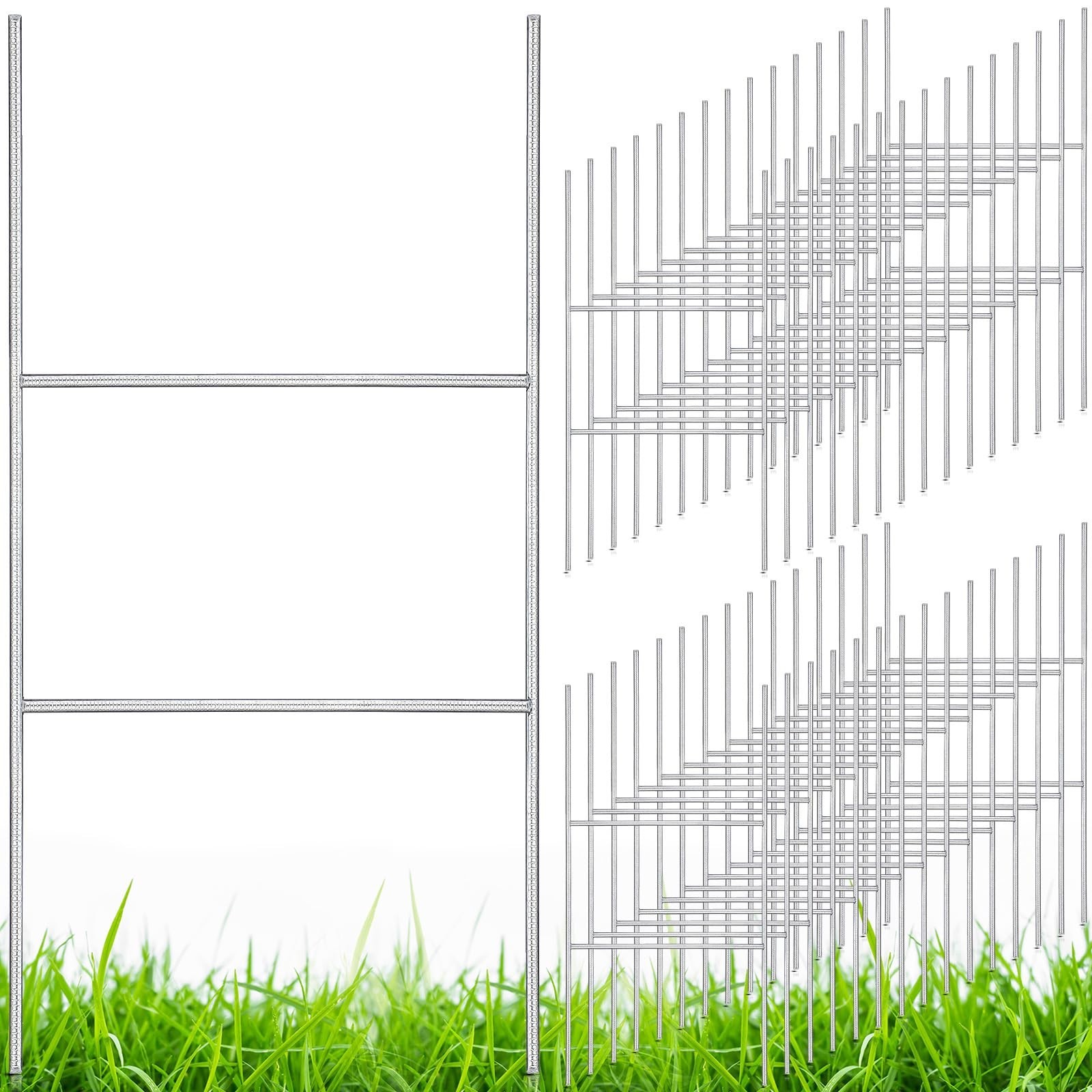 30 Pcs Heavy Duty Metal Yard Sign Stakes 20&Prime;x10&Prime; Galvanized Wire Holders for Law