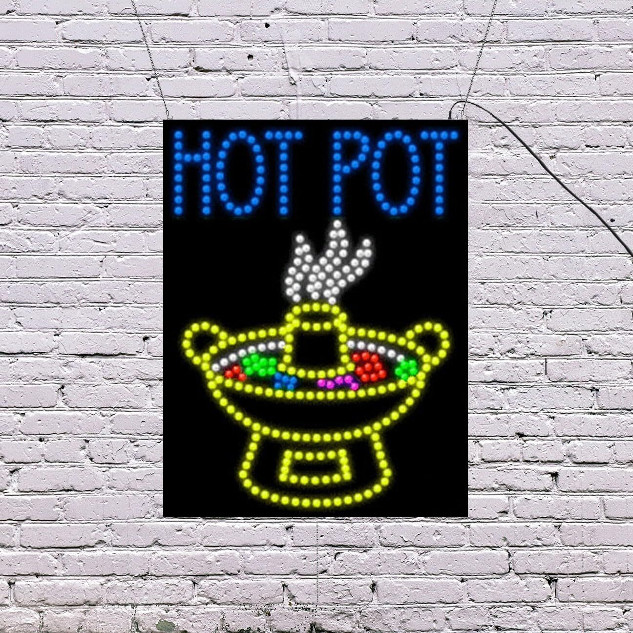 LED Hot Pot Sign | Light Up Sign | 26&Prime;H x 20&Prime;W x 2&Prime;D