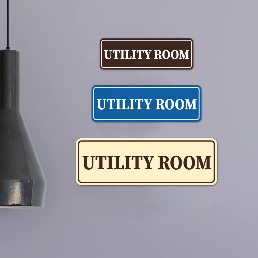 Medium Black « Standard Utility Room » Wall or Door Sign 1 Pack Business