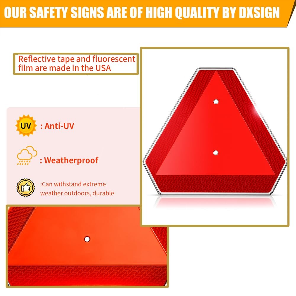 Slow Moving Vehicle Safety Sign,Slow Moving Vehicle Triangle Sign,Aluminum 14…