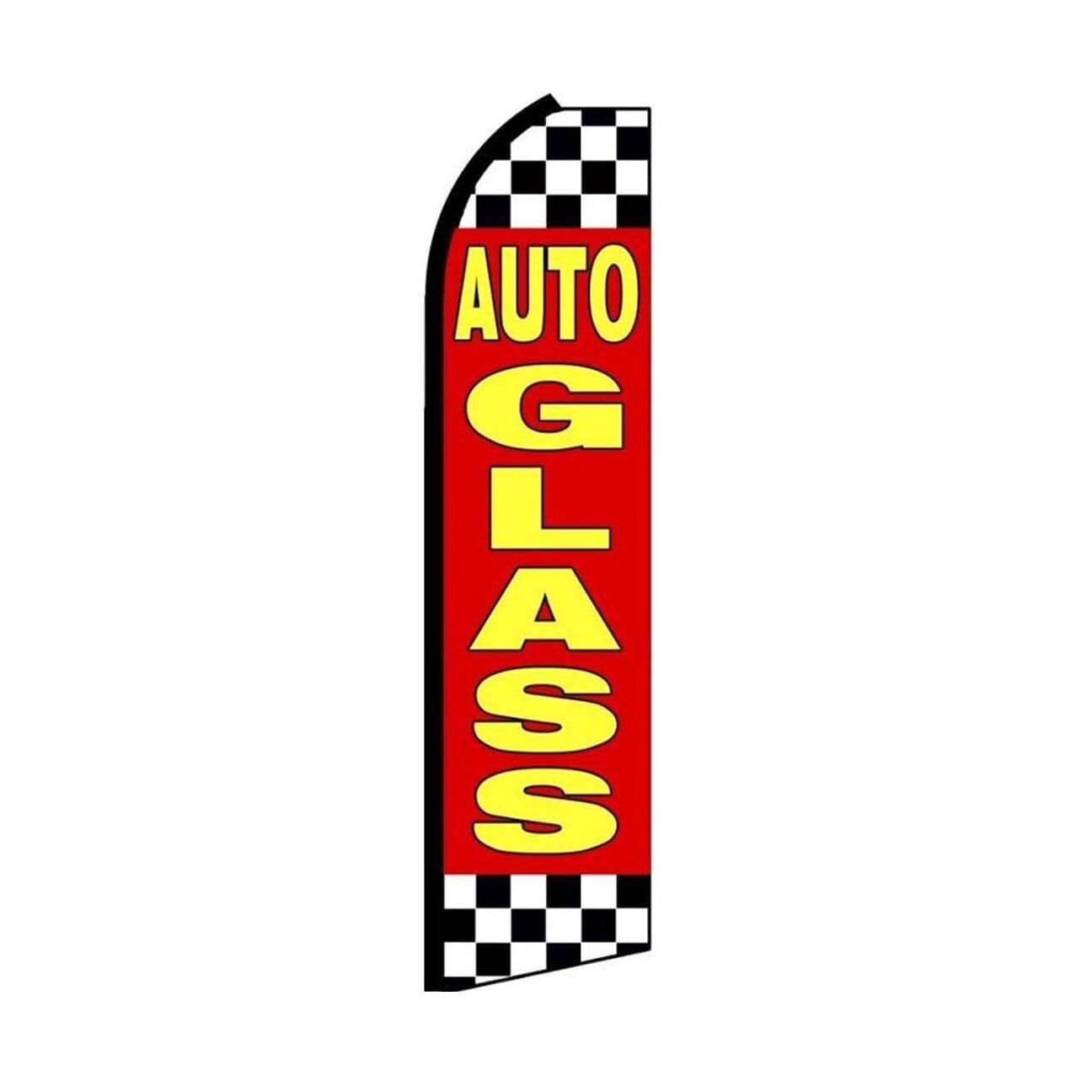 Auto Glass Swooper Flutter Feather Flag | 3ft W x 11.5ft Tall