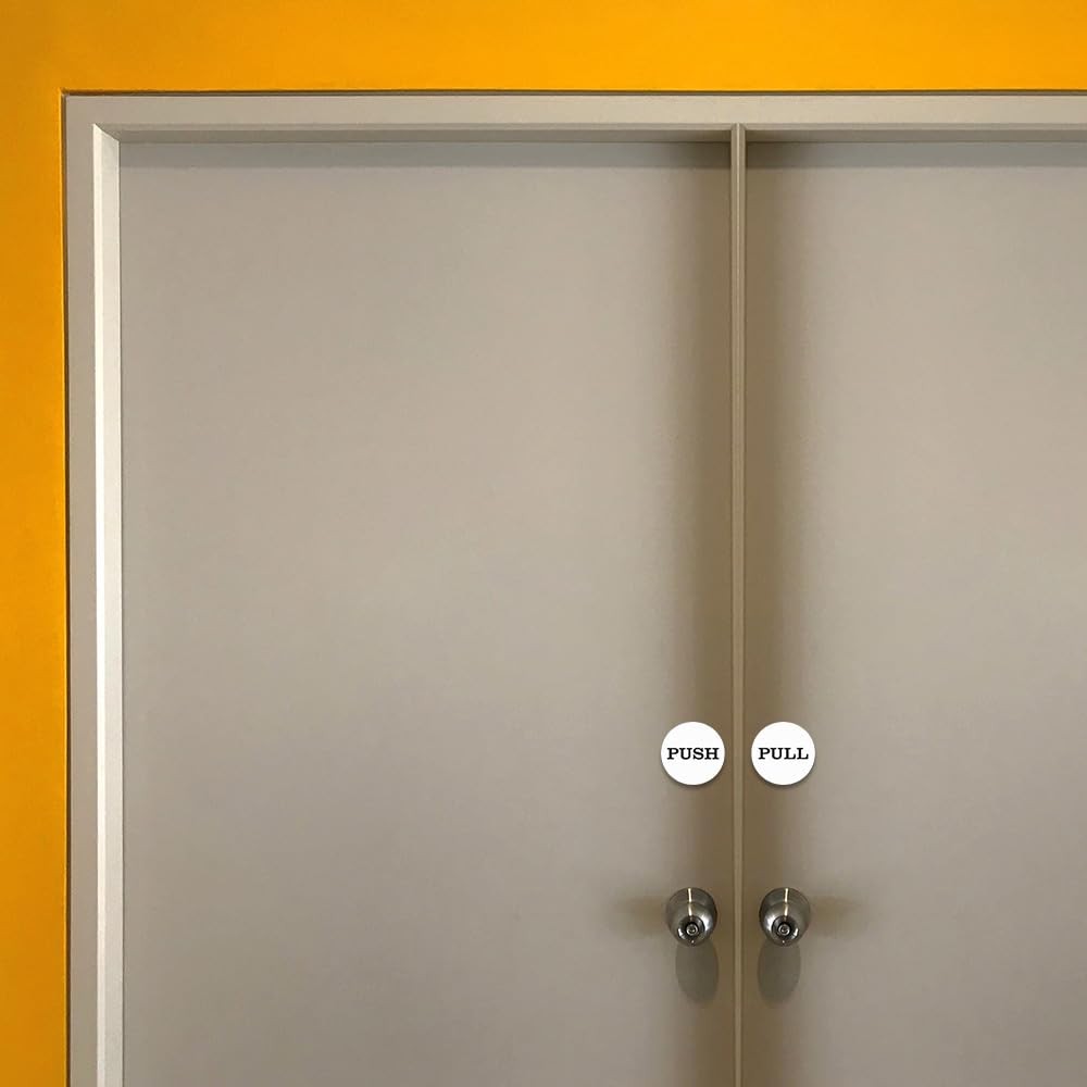 All Quality 2 Round Push Pull Door Signs – 10 Sets 20Pcs 10-Pp2-Blkgold