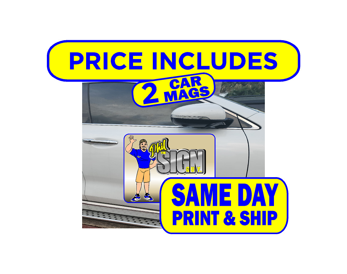 2 PACK – 12×24 INCH CUSTOM CAR MAGNETS MAGNETIC AUTO TRUCK SIGNS MADE IN THE USA
