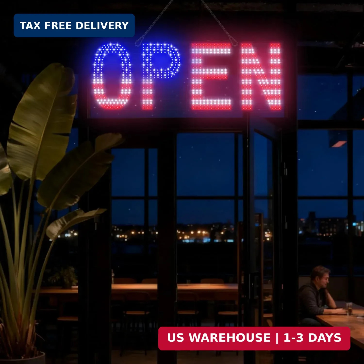 LED Open Signs for Business, exTopGoal 30&Prime;x10&Prime; Large Bright Open Sign with Remot