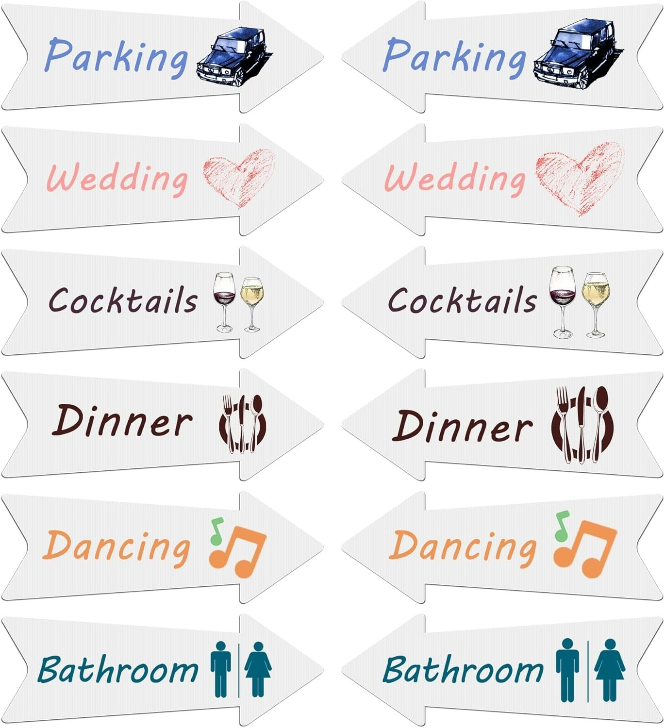 Eye-Catching 6-Pack Blank Arrow Signs – 17×6” for DIY Event Direction