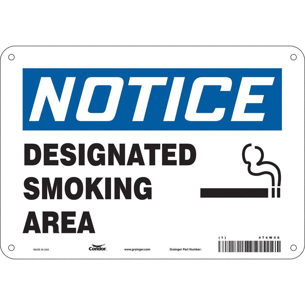 CONDOR 474W46 Safety Sign,7 in x 10 in,Aluminum 474W46