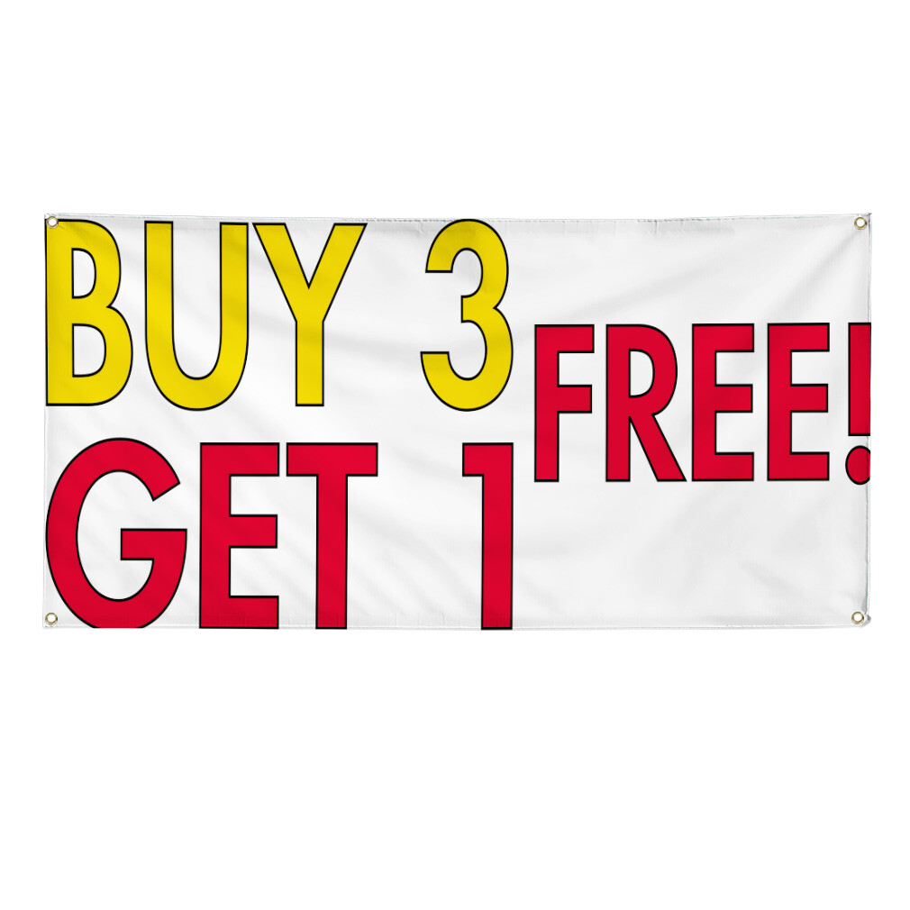 Vinyl Banner Multiple Sizes Buy 3 Free! Get 1 Advertising Printing Business