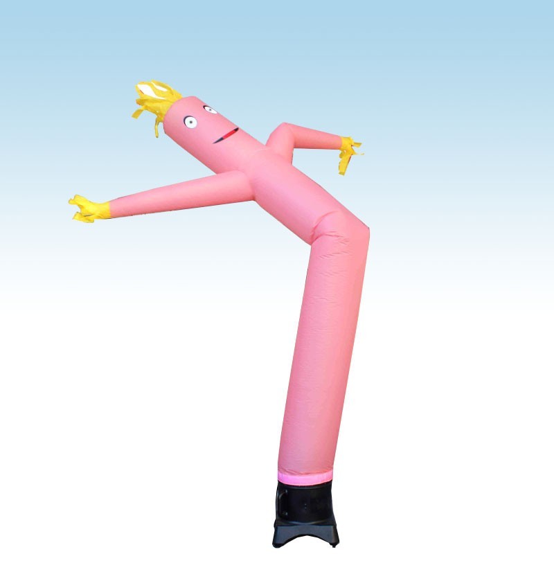 Advertising Inflatable Tube Man 12ft Pink Blow Up Wavy Flailing with Blower