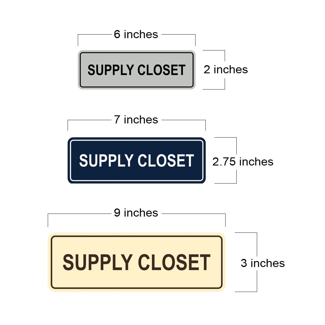 2 PCS Small Black Standard Supply Closet Wall Door Sign Office Storage Plaque