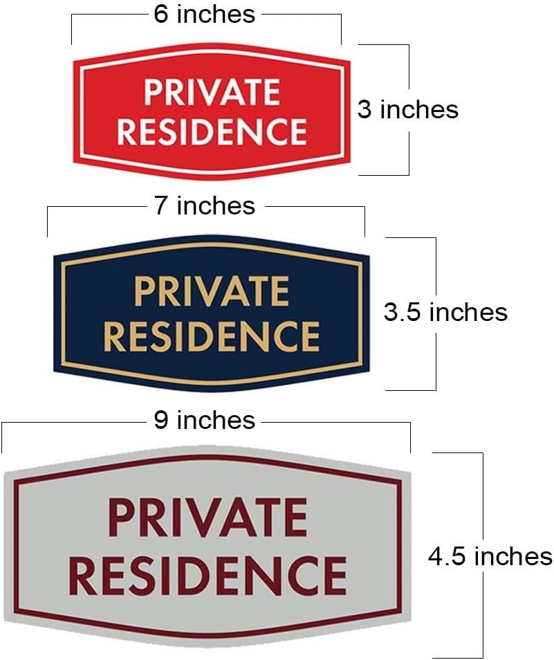 Fancy Private Residence Sign Black/Gold – Small 1 Pack
