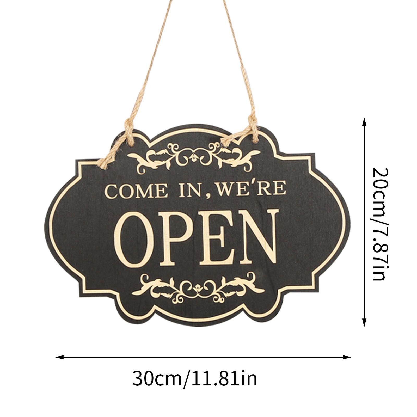 Open sign Open Closed Sign for Business Wooden Double-sided Closed Open