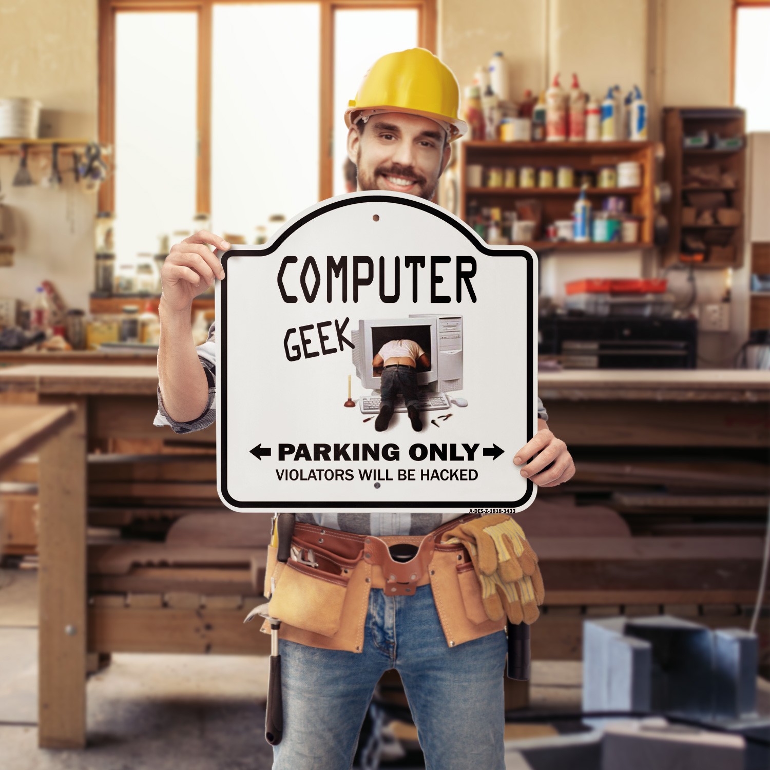 Computer Geek 18&Prime; X 18&Prime; Heavy-Gauge Aluminum Architectural Sign