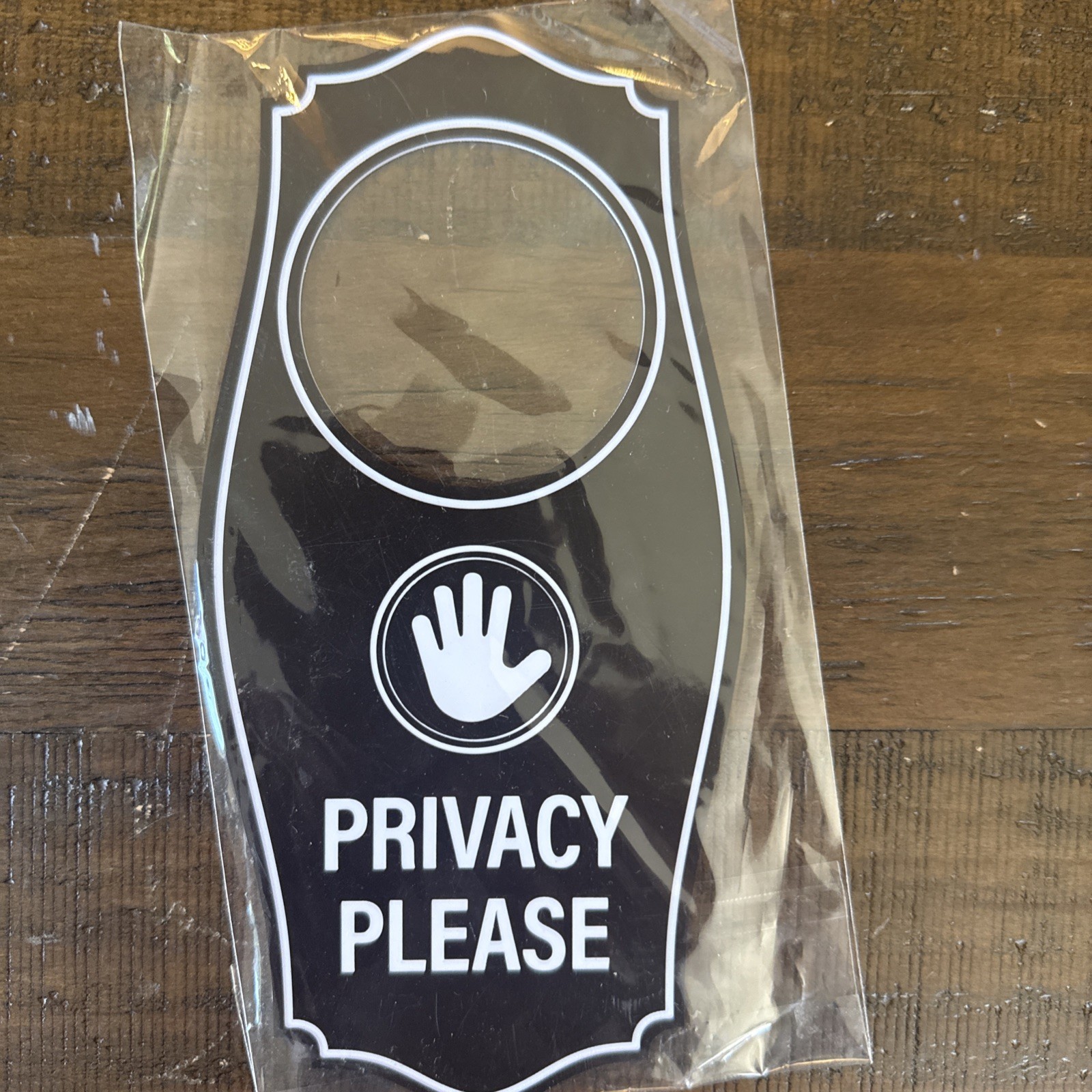 Signs ByLITA Privacy Please Door Hanger – Dark Brown, 4&Prime; x 8&Prime;