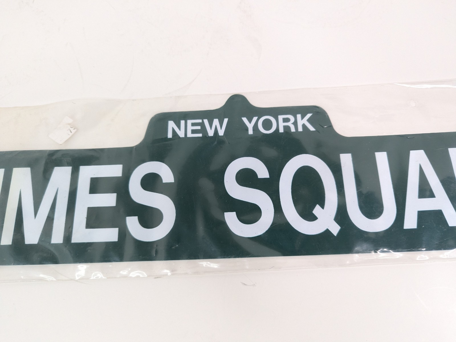 Times Square New York Street Sign Man Cave Décor Plastic Sign 4&Prime; x 18&Prime; Vtg USA