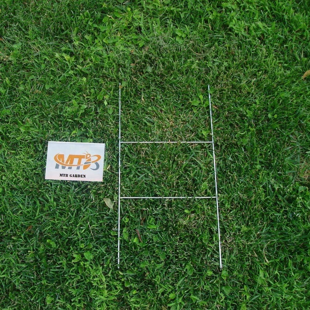 10-Pack Heavy Duty H Frame Wire Stakes – 20x10in Galvanized Sign Holders