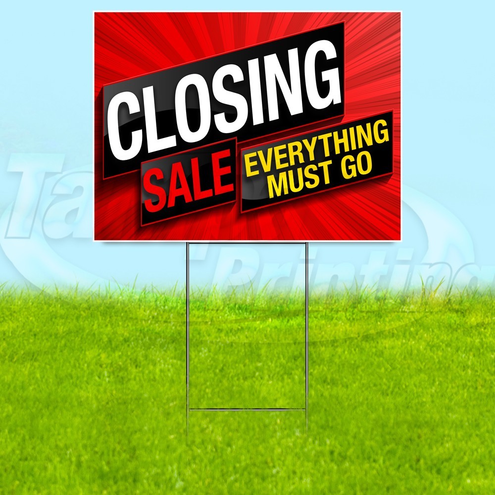 CLOSING SALE 18×24 Yard Sign Store Plastic Corrugated WITH STAKE USA YS08080