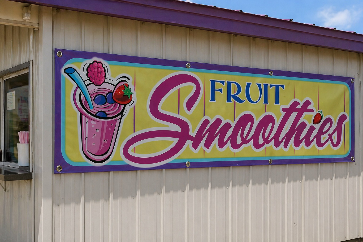 Fruit Smoothie Vinyl Banner Sign – Concession – 15oz Heavy Duty