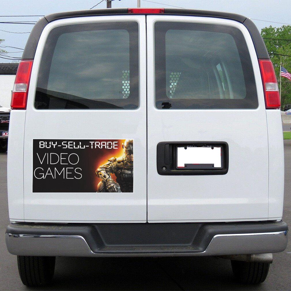 Car Magnet Set of 2 Buy Sell Trade Video Games Business Industrial Sign