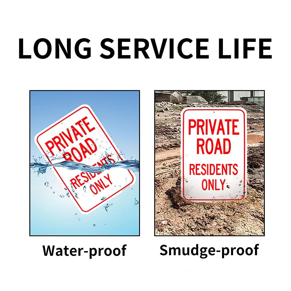 Private Road Residents Only Sign 18×12 Inch .040 Aluminum Reflective Large