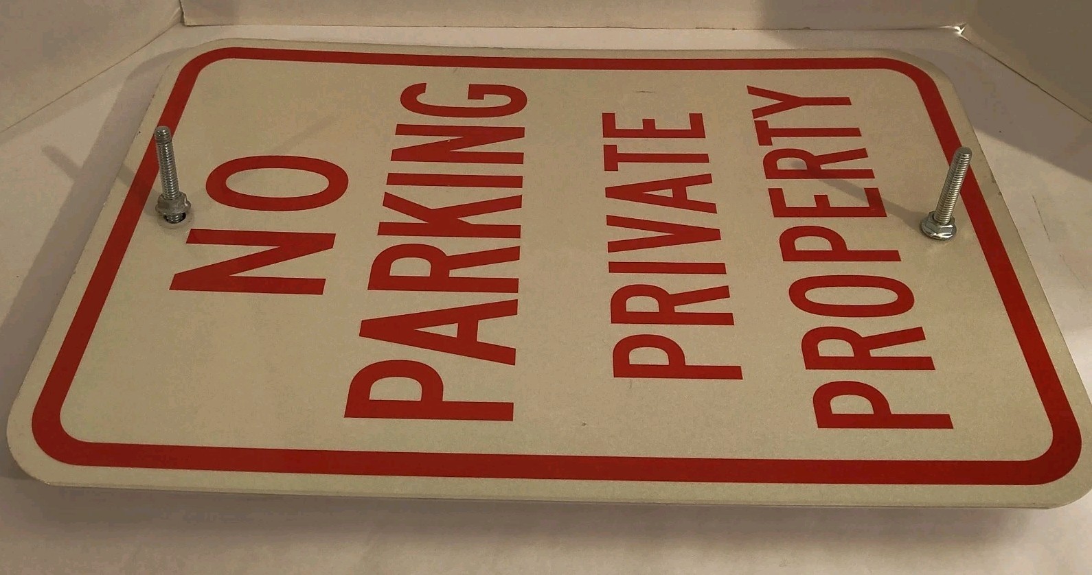 No Parking Private Property Heavy Gauge Aluminum Sign with Hardware 12&Prime;x18&Prime;