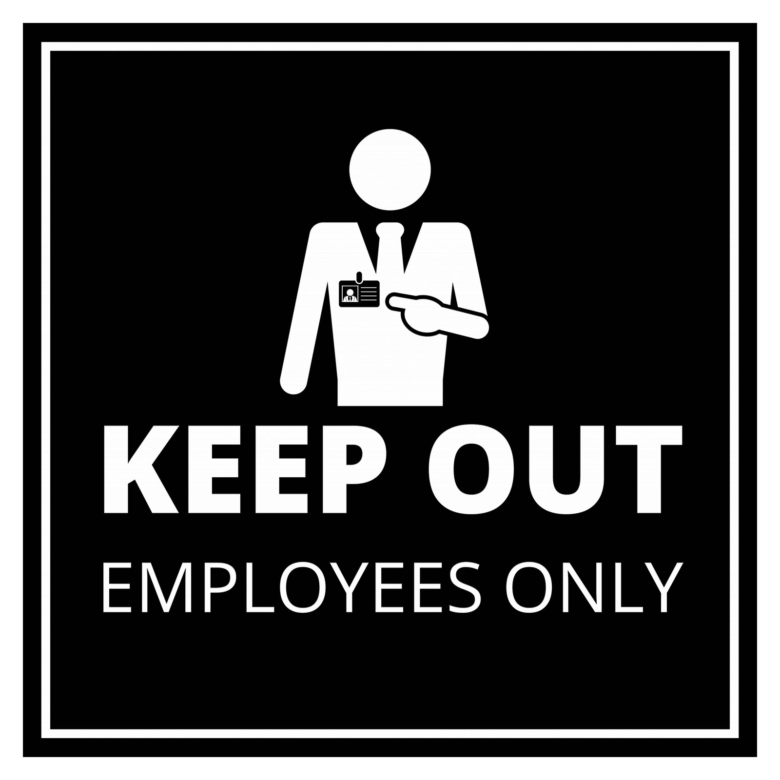 Signs ByLITA Square Keep Out Employees Only Wall or Door Sign