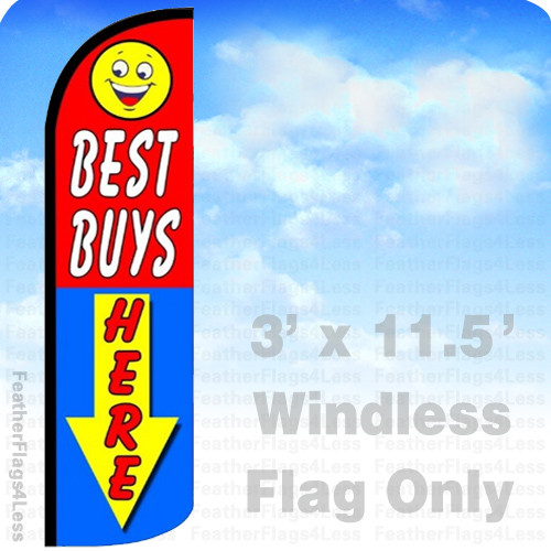 BEST BUYS HERE – Windless Swooper Feather Flag Sign 3×11.5&prime; – (Arrow) bq