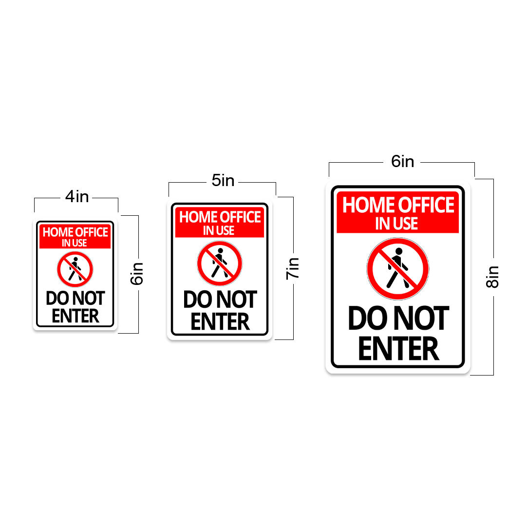 Portrait Round Plus Home Office In Use Do Not Enter Wall or Door Sign