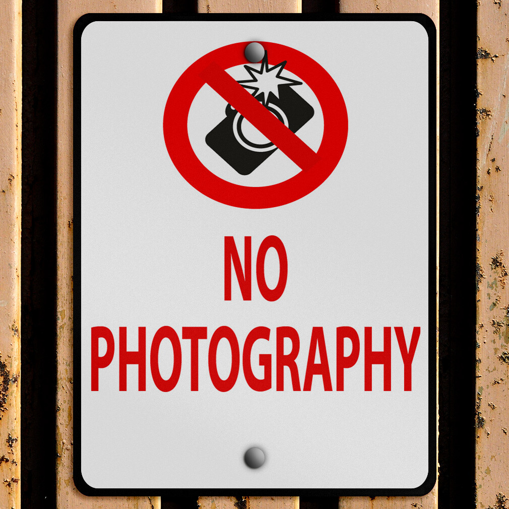 Aluminum Vertical Metal Sign No Photography Prohibition Weatherproof Street
