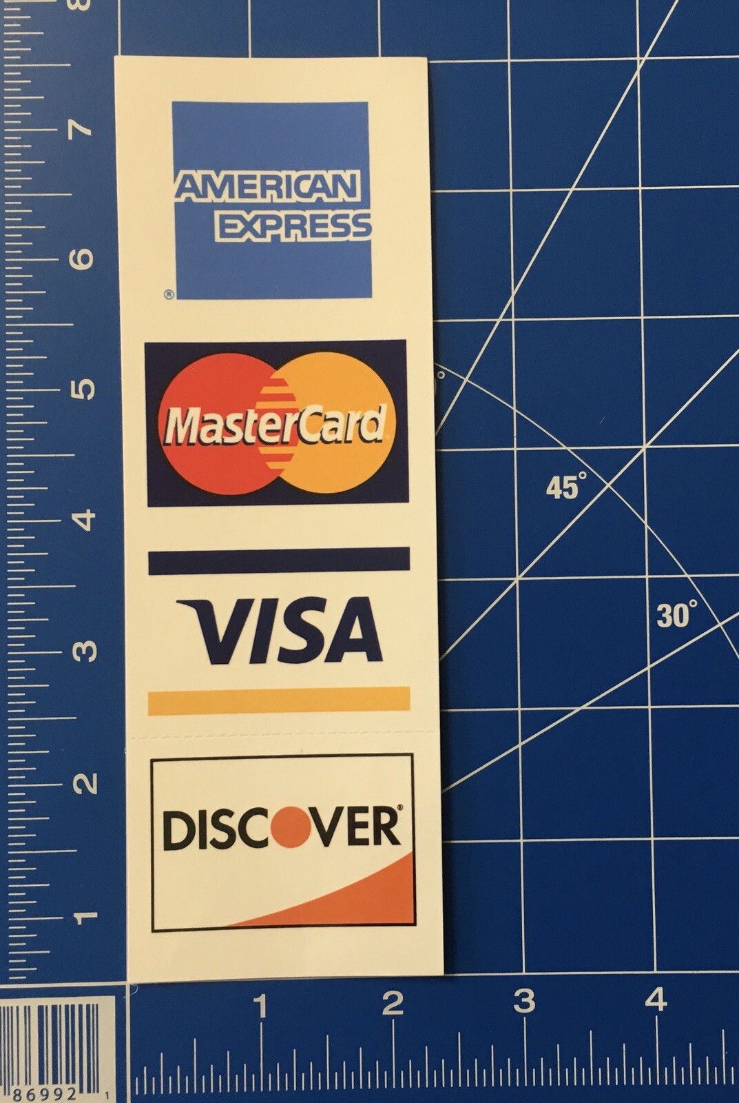 SIGN GLOSSY DURABLE STICKER BUSINESS American Express VISA MASTERCARD DISCOVER