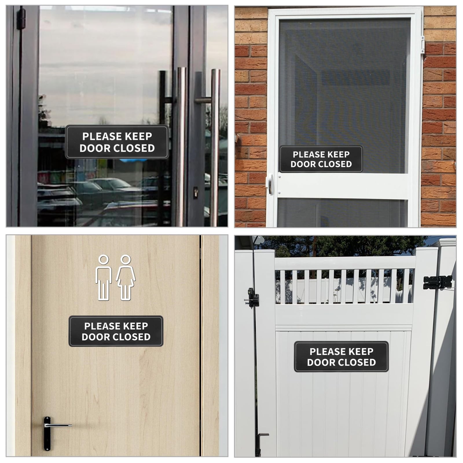 2Pcs Please Keep Door Closed Sign for House,Adhesive Door Stickers for Indoor…