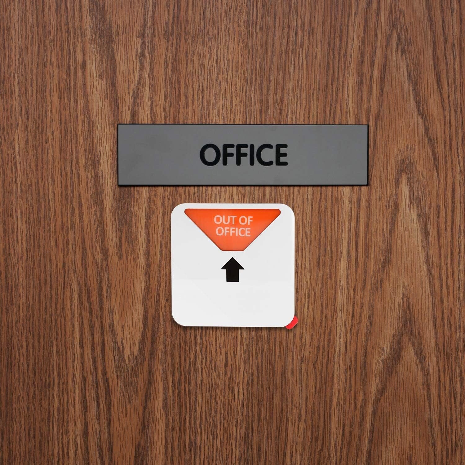 Kichwit Privacy Sign, 4 Messages, Square Shaped, 4.9 Inch, Silver