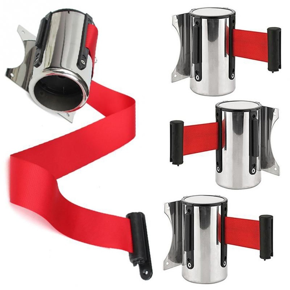 stainless Stanchion Queue Barrier Wall Mount Crowd Control Retractable shop
