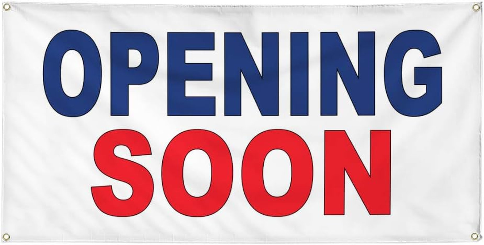 Vinyl Banner Multiple Sizes Opening Soon Blue Red B Business Outdoor Weatherproo